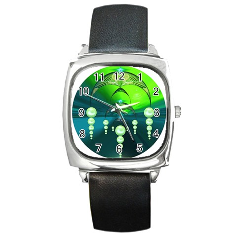 Transition Square Metal Watch from ArtsNow.com Front