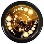 Third Wave Wall Clock (Black with 4 black numbers)