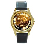 Third Wave Round Gold Metal Watch