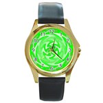 Vibration Round Gold Metal Watch