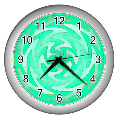 Vibration Wall Clock (Silver with 12 black numbers) from ArtsNow.com Front