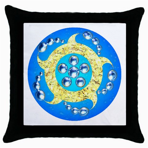 Water Energy Throw Pillow Case (Black) from ArtsNow.com Front