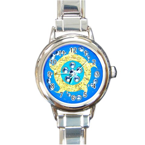 Water Energy Round Italian Charm Watch from ArtsNow.com Front