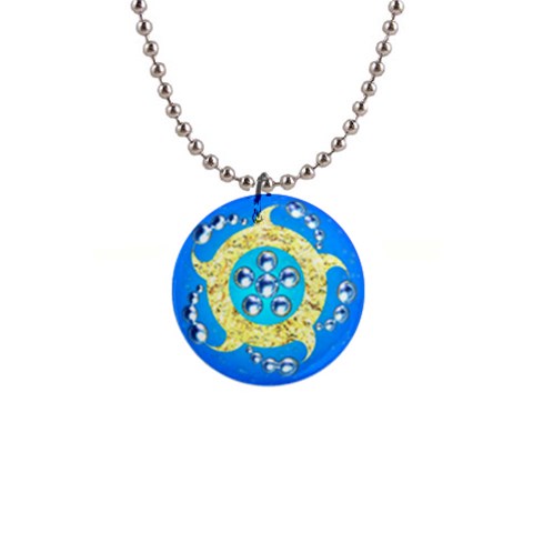 Water Energy 1  Button Necklace from ArtsNow.com Front