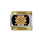 Water Harmony Gold Trim Italian Charm (9mm)