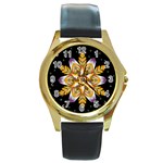 Water Harmony Round Gold Metal Watch