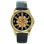 Water Harmony Round Gold Metal Watch