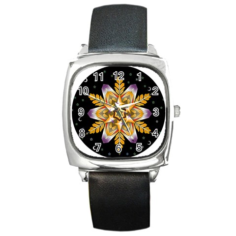 Water Harmony Square Metal Watch from ArtsNow.com Front