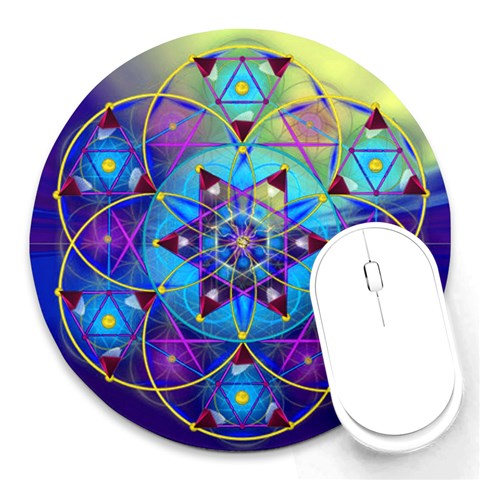 Wisdom Round Mousepad from ArtsNow.com Front