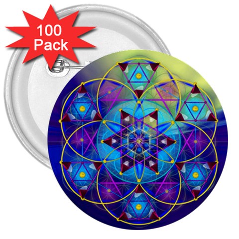 Wisdom 3  Button (100 pack) from ArtsNow.com Front