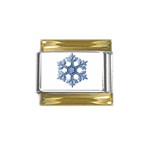 Snowflake #2 Gold Trim Italian Charm (9mm)
