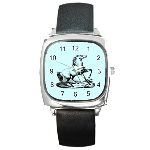 vintagehorse2ornament Square Metal Watch from ArtsNow.com Front