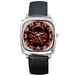 skullwatch4 Square Metal Watch
