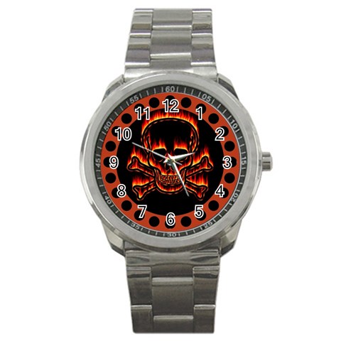 skullwatch4 Sport Metal Watch from ArtsNow.com Front