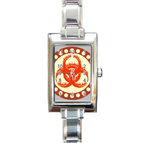 biohazzard1 Rectangular Italian Charm Watch from ArtsNow.com Front
