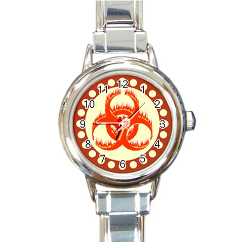 biohazzard1 Round Italian Charm Watch from ArtsNow.com Front