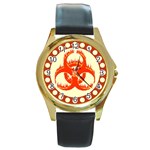 biohazzard1 Round Gold Metal Watch
