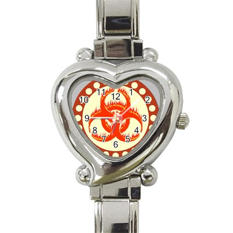 biohazzard1 Heart Italian Charm Watch from ArtsNow.com Front