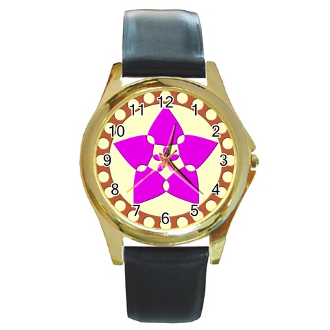 geometric1catalogue Round Gold Metal Watch from ArtsNow.com Front