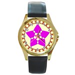geometric1catalogue Round Gold Metal Watch