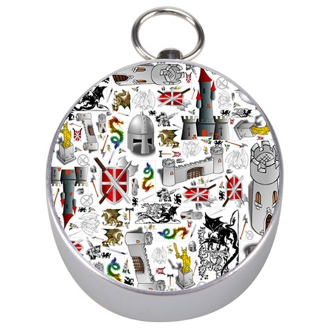 Medieval Mash Up Silver Compass from ArtsNow.com Front