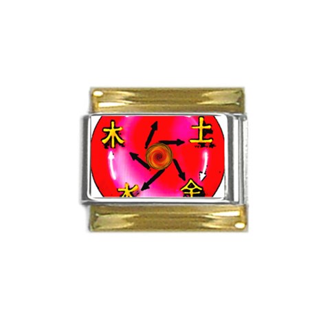 5 Elements Gold Trim Italian Charm (9mm) from ArtsNow.com Front