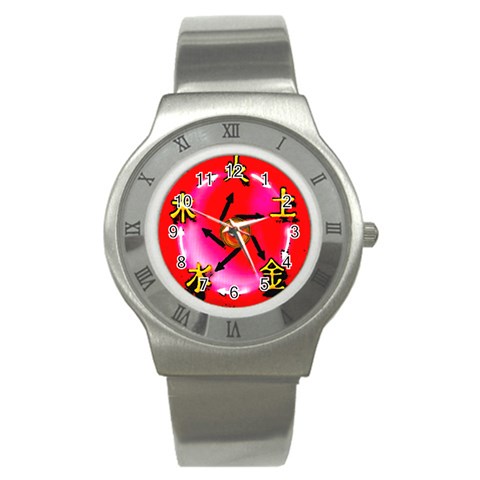5 Elements Stainless Steel Watch from ArtsNow.com Front