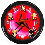 5 Elements Wall Clock (Black with 12 black numbers)