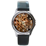 Tiger Eye Round Metal Watch