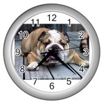 English Bulldog Wall Clock (Silver)