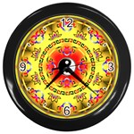 YinYang Wall Clock (Black with 4 black numbers)