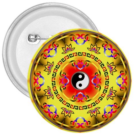 YinYang 3  Button from ArtsNow.com Front