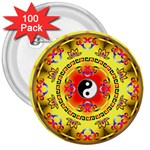 YinYang 3  Button (100 pack)