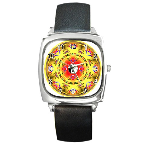 YinYang Square Metal Watch from ArtsNow.com Front