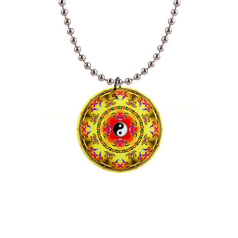 YinYang 1  Button Necklace from ArtsNow.com Front