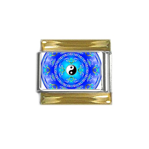 YinYang Gold Trim Italian Charm (9mm) from ArtsNow.com Front