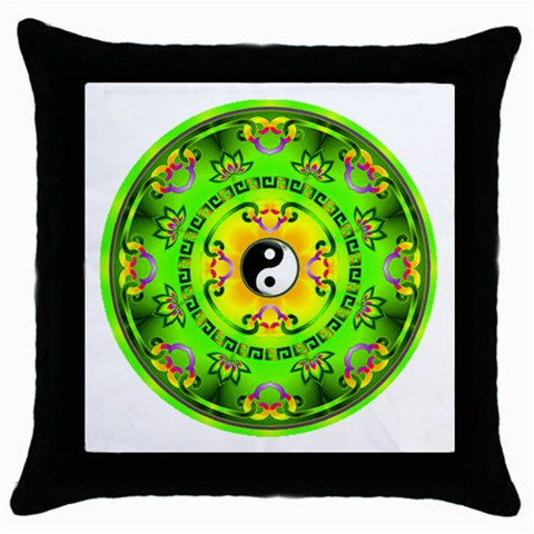 YinYang Throw Pillow Case (Black) from ArtsNow.com Front