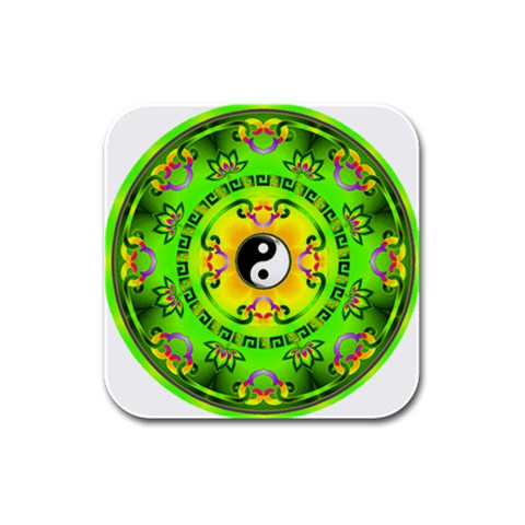 YinYang Rubber Square Coaster (4 pack) from ArtsNow.com Front