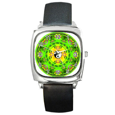 YinYang Square Metal Watch from ArtsNow.com Front