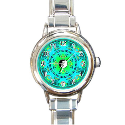 YinYang Round Italian Charm Watch from ArtsNow.com Front