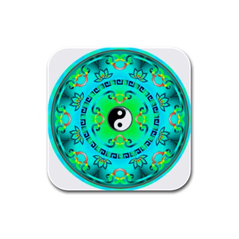 YinYang Rubber Square Coaster (4 pack) from ArtsNow.com Front