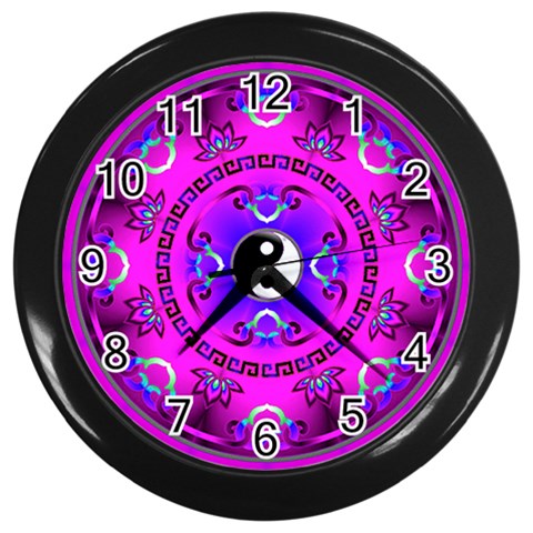 YinYang Wall Clock (Black with 12 black numbers) from ArtsNow.com Front