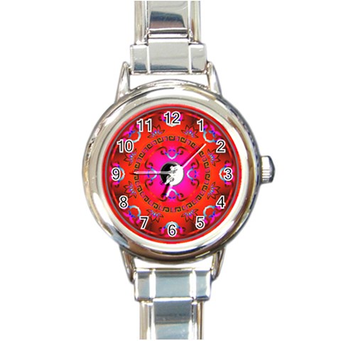 YinYang Round Italian Charm Watch from ArtsNow.com Front