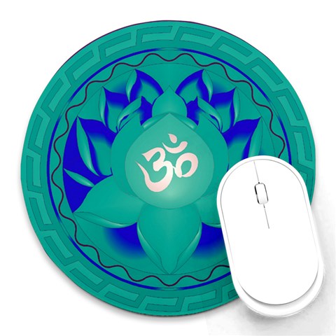 OM Lotus Round Mousepad from ArtsNow.com Front