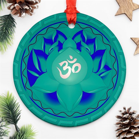 OM Lotus Ornament (Round) from ArtsNow.com Front