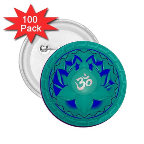 OM Lotus 2.25  Button (100 pack) from ArtsNow.com Front