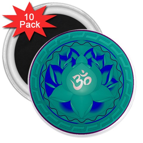 OM Lotus 3  Magnet (10 pack) from ArtsNow.com Front
