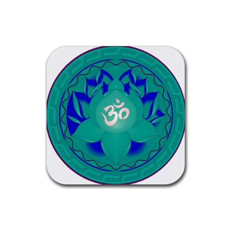 OM Lotus Rubber Coaster (Square) from ArtsNow.com Front