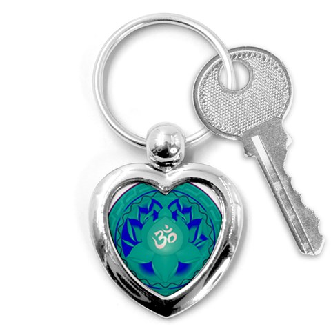 OM Lotus Key Chain (Heart) from ArtsNow.com Front