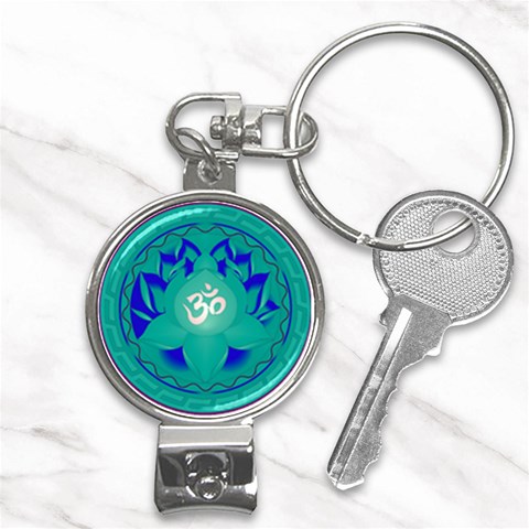 OM Lotus Nail Clippers Key Chain from ArtsNow.com Front